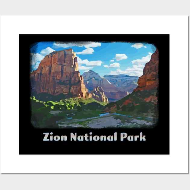 Zion National Park Utah colorful vintage retro Wall Art by jdunster